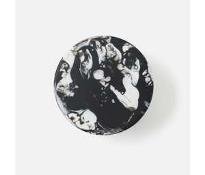 Circular Stone <b>Cake</b> <b>Stand</b> with Black and <b>White</b> Marbled Pattern - Product Image 2