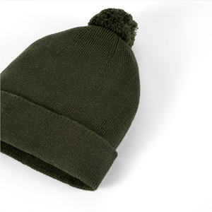 Bonnet en tricot doux 100% coton respirant, écologique, non toxique, avec pompon, couleur unie, hiver, pour bébé unisexe, style mignon - Product Image 3