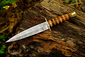 Cuchillo Bowie de Caza Hecho a Mano de Acero Inoxidable con Borde Dentado, de Alta Calidad, con Funda de Cuero, para Exteriores, Venta al Por Mayor Personalizada OEM - Product Image 6