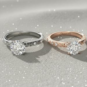 แหวนหมั้นสไตล์วินเทจ Stonewels Blossom เพชรเลี้ยงในห้องปฏิบัติการ รูปทรงอื่นๆ วงแหวนสลักลาย ทอง 14K สำหรับแหวนแบบ Prong ที่ได้รับการรับรอง - Product Image 4