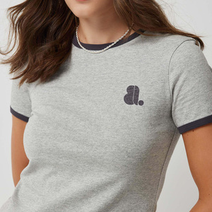 Camiseta de Manga Corta para Mujer, Ecológica, 100% Algodón Orgánico, Cuello Redondo, con Logo, Secado Rápido, Transpirable, para Verano - Product Image 3