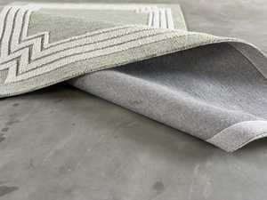 Hand Loom Wool Rug grey white Modern Designer Rug high Pile Washable and Durable Custom Cut Pile Hand Made In India - Product Image 2