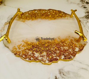 Bandeja de Servir de Resina Moderna y Lujosa, Calidad Premium, Decoración Elegante Hecha a Mano para el Hogar, Tradebyd - Product Image 6