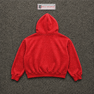 เสื้อฮู้ดซิปสีแดงพรีเมียม ดีไซน์กราฟิก แฟชั่นแนวสตรีทสุดเทรนดี้ ทรงโอเวอร์ไซส์ ผ้าฟลีซ สวมใส่สบาย สีพื้น ทรงปกติ - Product Image 6