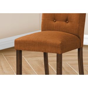 Set di 2 Sedie da Pranzo Moderne Altezza 38 Pollici in Tessuto Arancione con Gambe in Legno di Noce per Sala da Pranzo o Cucina - Product Image 2