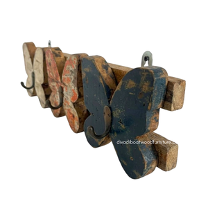 Wholesale DIVADI Handmade Rustic Antique Vintage Style 3 <b>Hooks</b> Eco-Friendly Durable Multifunction Hanging Coat <b>Key</b> Holder Wood - Product Image 2