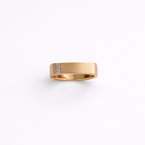 Namivaa – alliance de mariage en or rose 18 carats pour femme, minimaliste, carrée, finition mate, moderne, bijoux fins, cadeau pour usage quotidien - Product Image 3