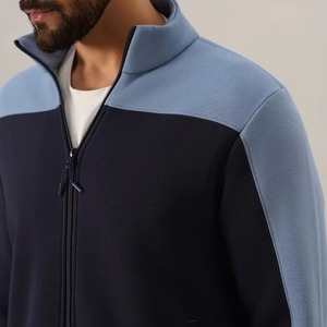 Chándal Unisex con Bloques de Color, Cremallera Completa, Cuello Alto, Ropa Deportiva Informal, Transpirable, Poliéster y Algodón, Corte Regular - Product Image 2