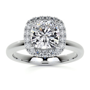 Bague de fiançailles Gema par Creative Natural en or massif 18 carats avec halo de diamants de laboratoire, certifiée IGI, pour femmes et jeunes filles - Product Image 1