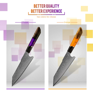 Couteau de chef professionnel en acier Damas fait main avec manche en résine, couteau de cuisine pour restaurant, fabricant d'usine - Product Image 4