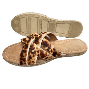 Geit Suède Binnenzool Rubber Zool Espadrille Sandalen Comfortabele Platte Ademend Met 100% Verzekerd Fabrikant Kwaliteit