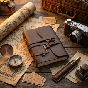 Diario de Cuero Color Bronceado de Primera Calidad |   Cuaderno con Cierre de Llave Estilo Vintage |   Cuaderno de Escritura de 100 Hojas |   Libro de Regalo en Oferta 2026 - Product Image 4