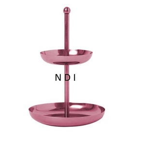 ชั้นวางผลไม้และเค้กโลหะดีไซน์ทันสมัย 2 ชั้น รูปทรงโค้งมน พร้อมการตกแต่งตามสั่ง สำหรับงานปาร์ตี้หรือคริสต์มาส - Product Image 2