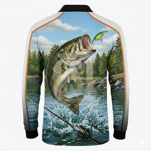 Maillots de pêche personnalisés à manches longues, confortables, respirants, grande taille, séchage rapide, protection - Product Image 2