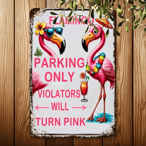 CIFbuy 8x12 Inch <b>Retro</b> Funny Aluminum Flamingo <b>Sign</b> 20.3x30.5cm for TikTok for Temu Pick up Service Plaque - Product Image 3