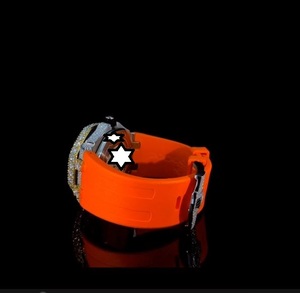 Men's Luxury <b>Chronograph</b> Watch Stainless Steel Case Silicone Strap Diamond Bezel 42mm Analog Quartz Movement - Product Image 4