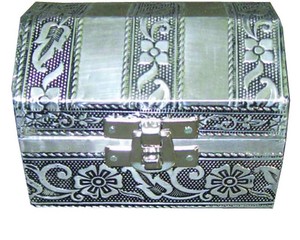 Handcrafted Minakari Metal Jewelry <b>Box</b> with Ring Organizer <b>Storage</b> Case with Velvet Interior Gift <b>Box</b> decorating HUT SHAPE - Product Image 1