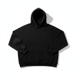 Sweat-shirt à capuche personnalisé épais 500 g/m² pour homme, coupe oversize streetwear, vierge, en coton de haute qualité, épaules tombantes, noir - Product Image 5