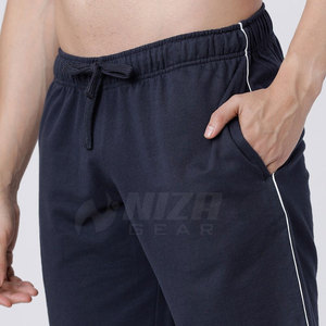 Pantalones Cortos Bermuda de Algodón Azul Marino Sólido para Hombre, con Logotipo Frontal, Cintura con Cordón, Estilo Casual, Secado Rápido y Ecológicos - Product Image 6