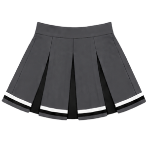 <b>Grey</b> Cheerleading <b>Pleated</b> <b>Skirt</b> Women Girls Athletic Dance Team Performance Practice Training Competition Sports Uniform - Product Image 2