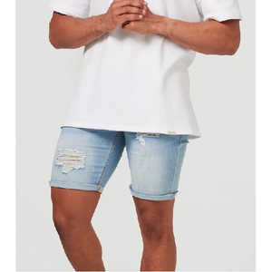 Custom High Quality <b>Men's</b> Jeans Straight Denim <b>Shorts</b> OEM Solid Designer <b>Patch</b> Embroidery Pocket Jeans Denim <b>Short</b> for <b>Men</b> - Product Image 2