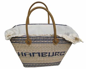 Panier ouvert minimaliste vintage en jonc de mer avec fleurs, pour bandoulière femme, disponible en gros - Product Image 6