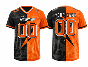 Maillot de football personnalisé pour hommes – Nom et numéro personnalisés, design éclair, col en V, maillot d'équipe - Product Image 3