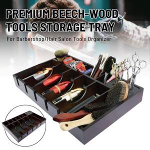 Caja de Almacenamiento Profesional de Madera de Haya de Alta Calidad y Duradera para Barbería, Exhibidor de Madera para Salón de Belleza, Organizador de Tijeras y Peines IKZARSA - Product Image 3