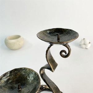 Candelabro de Hierro Forjado a Mano, Soporte para Joyas, Escultura Metálica Rústica, Decoración Artesanal de Ferretero, Regalo Artesanal, Decoración Gótica para el Hogar - Product Image 3