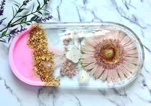 Plateau en résine effet marbre, plateau élégant en résine aspect pierre pour la décoration moderne du salon, plateau de service en gros, accessoire - Product Image 4