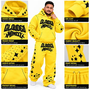Ensemble survêtement molletonné oversize pour homme avec imprimé personnalisé et strass, style streetwear, deux pièces, vente en gros OEM - Product Image 6
