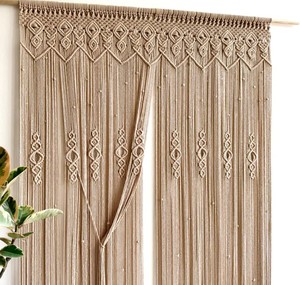 Boho Macrame Doorway Curtains: <b>Door</b> Treatments, Bed Room Wall Decor - Product Image 1