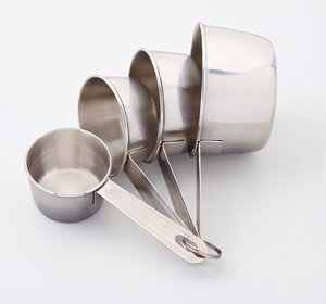 Juego de tazas medidoras de acero inoxidable de primera calidad, herramientas de cocina de metal para hornear y mediciones precisas - Product Image 1