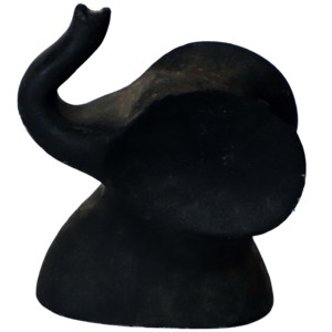 Escultura de Elefante de Madera Hecha a Mano con Acabado Negro Mate, Decoración Rústica para el Hogar |   Venta al por Mayor OEM - Product Image 1