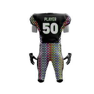 Vente en gros de nouveaux uniformes de football américain personnalisés pour hommes, service OEM, 100% polyester, séchage rapide - Product Image 2