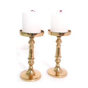 Porte-bougie décoratif en acier avec surface polie, construction robuste et aspect élégant, parfait pour le salon et la salle à manger. - Product Image 4