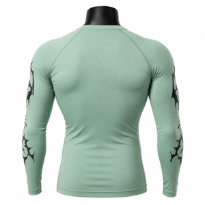 <b>Mens</b> Full Sleeve Rash Guard Tribal Print Compression <b>Shirt</b> Quick Dry Polyester Sports Training Workout Fitness <b>Swim</b> Surfing - Product Image 6