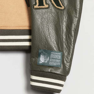 Custom <b>Men's</b> Letterman Varsity <b>Jackets</b> <b>Warm</b> Winter Baseball Bomber 100% Wool Windproof Waterproof Eco-Friendly Sleeves - Product Image 3