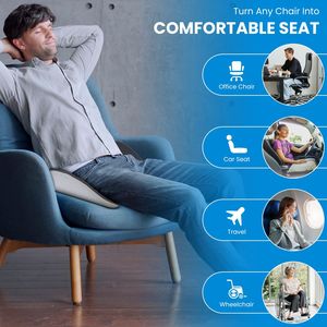 Cojín de Asiento de Espuma Viscoelástica Lavable a Máquina con Alivio del Dolor de Ciática para el Hogar, Oficina o Auto, Incluye Funda para el Cojín - Product Image 6