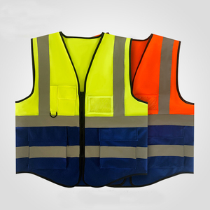 เสื้อกั๊กนิรภัยสะท้อนแสง Elite Vanguard International รุ่น Hi Visibility ผลิตจากโพลีเอสเตอร์รักษ์โลก สำหรับงานอุตสาหกรรม สีเหลือง-น้ำเงินลายทาง แบบ unisex - Product Image 3