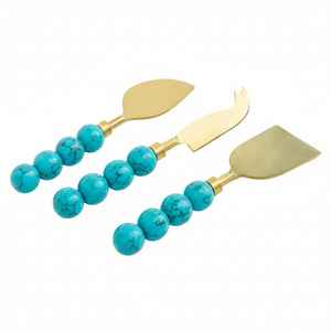 Juego de Cubiertos de Acero Inoxidable Chapado en Oro Hecho a Mano con Diseño Clásico, Cuchillos para Queso, Regalos al por Mayor - Product Image 2