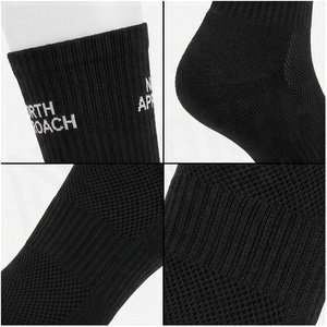 North Approach Crew <b>Socks</b> <b>Black</b> Letter Print Breathable Adults Spring Casual <b>Socks</b> - Product Image 4