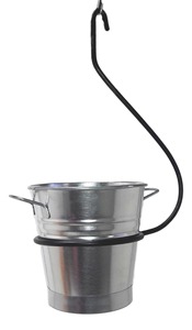 Pot suspendu rustique en métal galvanisé pour fleurs et plantes vertes, à fixer au mur - Product Image 1