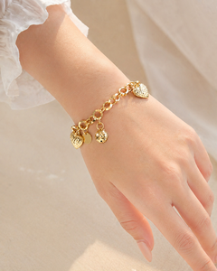 ELVORA GEMS Gold Plated Heart Charm Chain <b>Bracelet</b> Women's <b>Cute</b> Alloy Jewelry Gift - Product Image 1