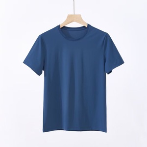 เสื้อยืดกีฬาแขนสั้นผ้าคอตตอน 100% คุณภาพสูง ระบายอากาศได้ดี พิมพ์ลายแบบรีดร้อน สำหรับผู้ชาย สีทอง  แบบถักทอ - Product Image 4