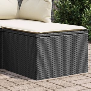 Tabouret de jardin en rotin PE noir avec structure en acier thermolaqué et mousse de polyester, chaises élégantes pour l'extérieur - Product Image 1
