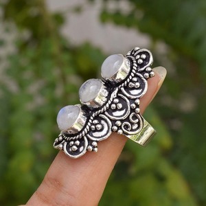 Moonstone <b>Ring</b> 925 Sterling <b>Silver</b> Handmade Gemstone Jewelry Elegant <b>Statement</b> eco friendly jewelry <b>Ring</b> for Women Gift - Product Image 3