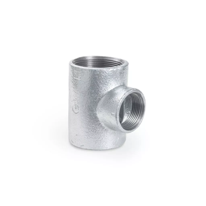 Raccords en T réducteurs galvanisés et en fonte malléable noire, raccord en T à bande, raccord en T égal femelle, marque G TSP - Product Image 1