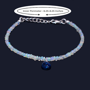 Natural Ethiopian Opal Classic <b>Bracelet</b> 925 Sterling Silver Smooth Gemstone Handmade Wholesale Jewelry Fashion Gift for Women - Product Image 2