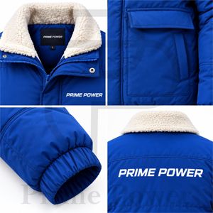 Men's Winter Puffer Jacket Shearling Collar Quilted <b>Padded</b> <b>Coat</b> Wholesale Custom Insulated Bomber Outerwear Supplier - Product Image 3